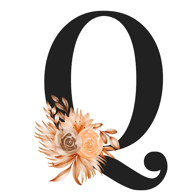 Encantador diseño de letras del alfabeto adornado con una fusión atemporal de tipografía y elegancia floral