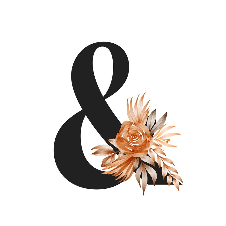 PSD encantador diseño de letras del alfabeto adornado con una fusión atemporal de tipografía y elegancia floral
