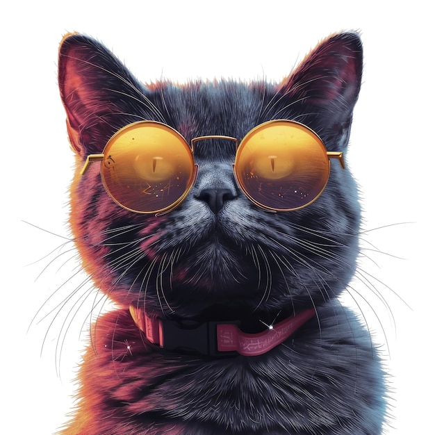 PSD un encantador gato mau árabe con exóticas gafas de temática nocturna árabe.