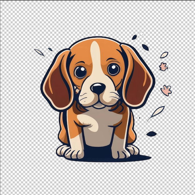 PSD encantador perro beagle ilustración vectorial