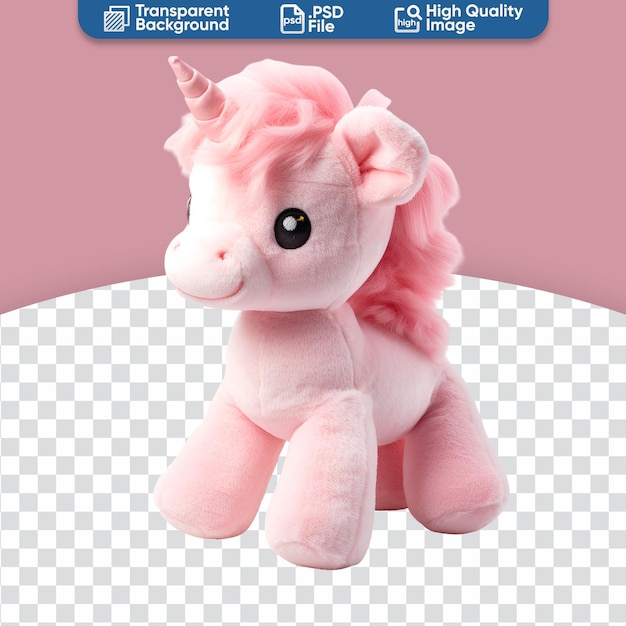 PSD el encantador unicornio rosado de peluche