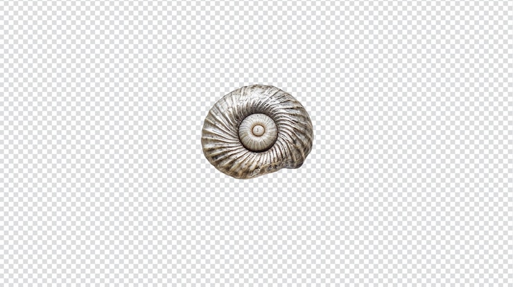 PSD encantadora pequeña concha marina con una forma de espiral única perfecta para la decoración de la playa y las exhibiciones educativas