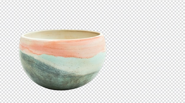 Encantadora tigela de cerâmica pintada à mão em cores pastel, perfeita para servir lanches ou fins decorativos