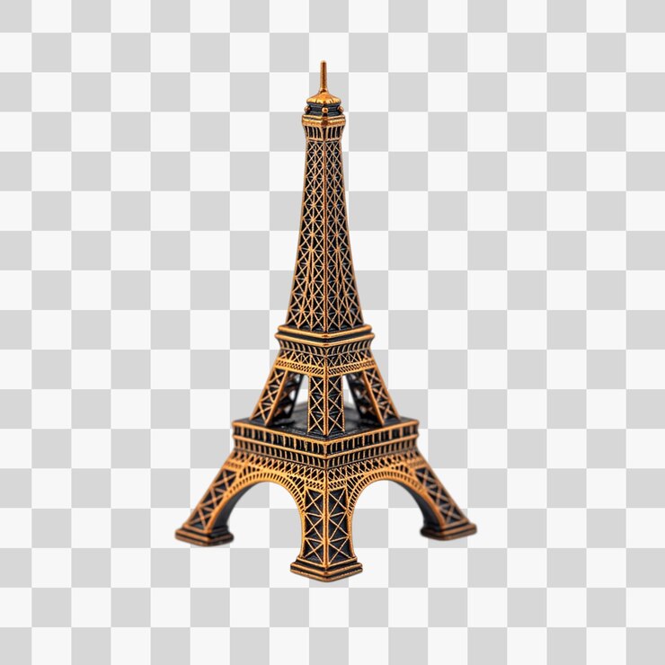 PSD encantadora torre eiffel en miniatura perfecta para blogs de viajes, sitios web o postales