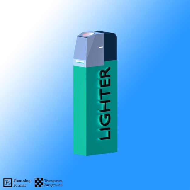 Encendedor en verde gamma oscuro ilustración 3D