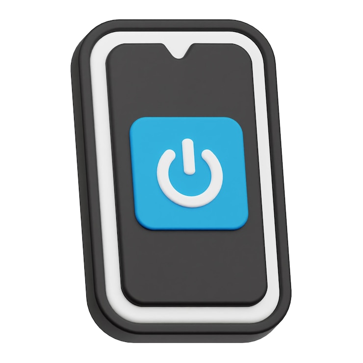 PSD encender el teléfono icono 3d aislado en el fondo blanco