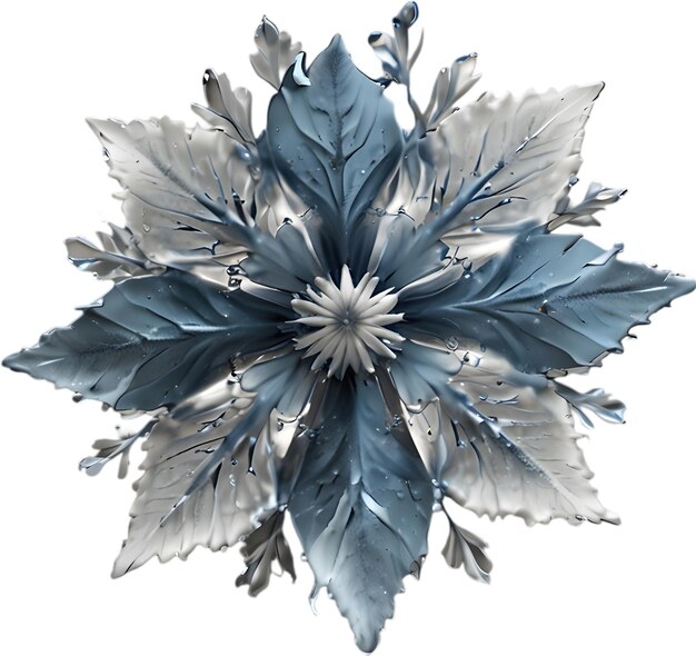 PSD enchanted frost flower clipart