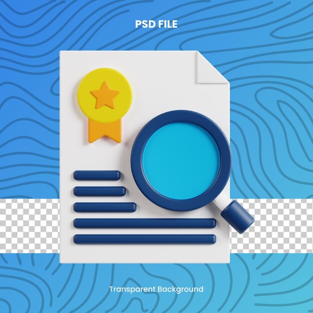 PSD encontrar grado 3d render icono ilustración marketing digital