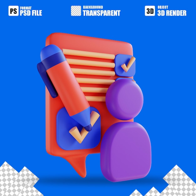 Encuesta de clientes de ilustración 3d 2 para marketing digital