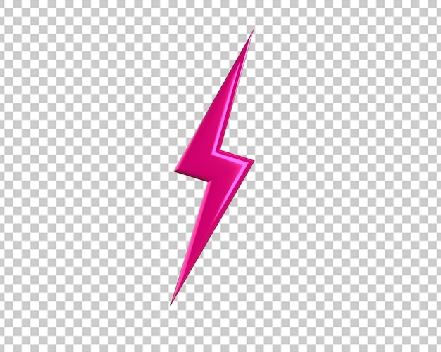 PSD energía flash relámpago icono rosa venta flash 3d