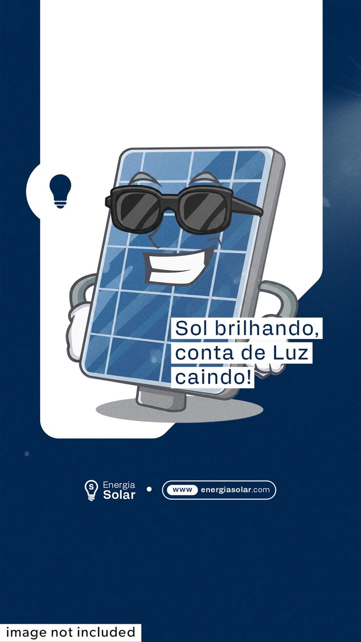 PSD energía solar brilla el sol cayendo facturas de electricidad historia plantilla de volante editavel