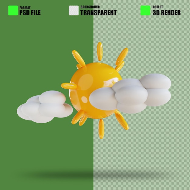 Energia térmica solar e nuvens 3 da ilustração 3d