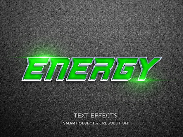 Energie 3D-Texteffekt dunkler Hintergrund