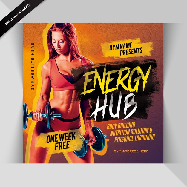 PSD energy hub fitness instagram post o banner
