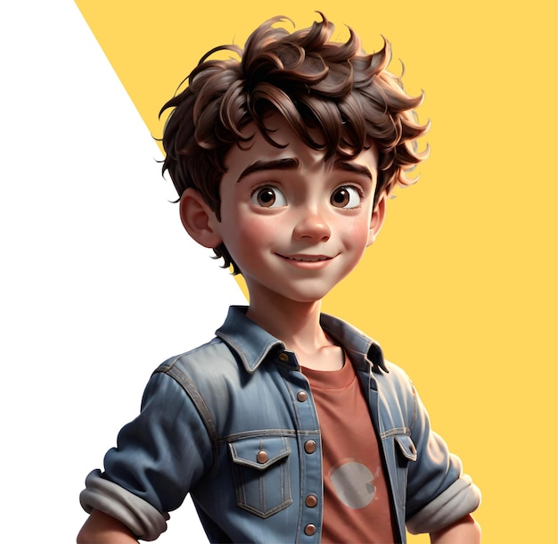 PSD un enfant adorable en 3d