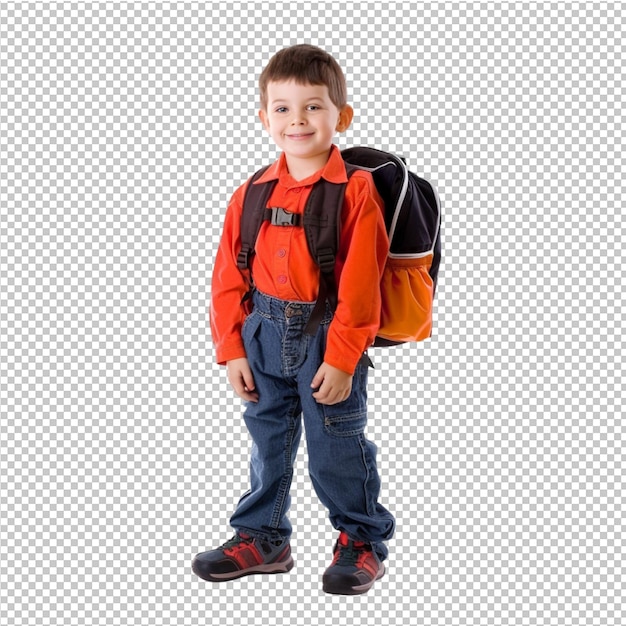 PSD enfant avec sac à dos et aller à l'école