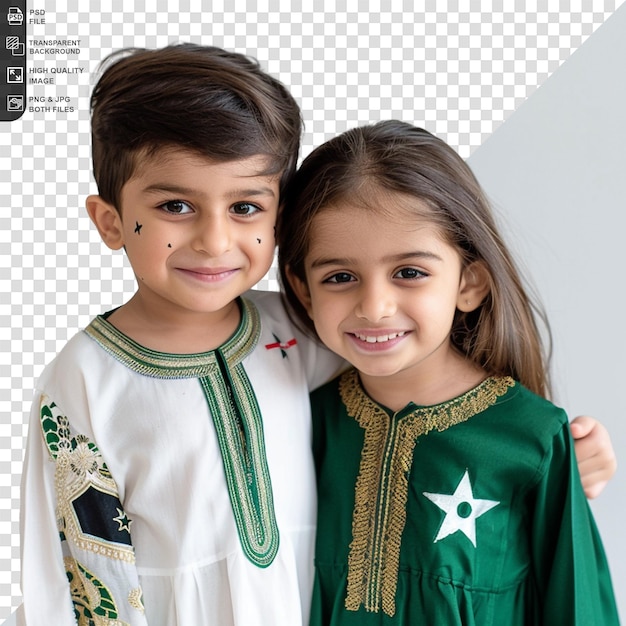 PSD des enfants avec un drapeau pakistanais
