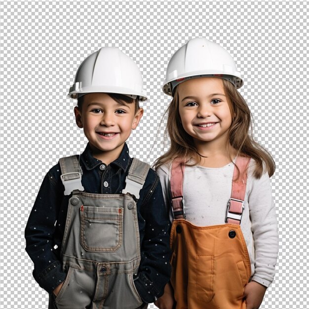 PSD enfants heureux et style de construction