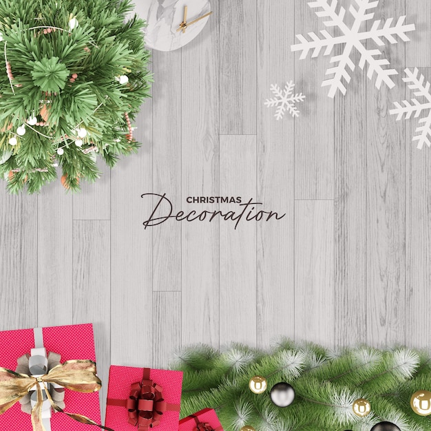 PSD enfeite de decoração de natal em 3d renderin