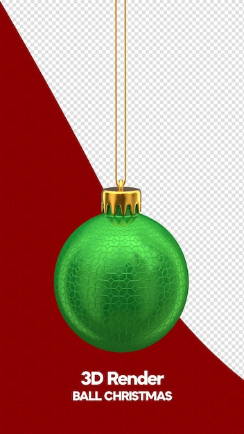 PSD enfeites de bola de natal em renderização 3d realista