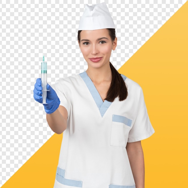 Enfermeira segurando a injeção