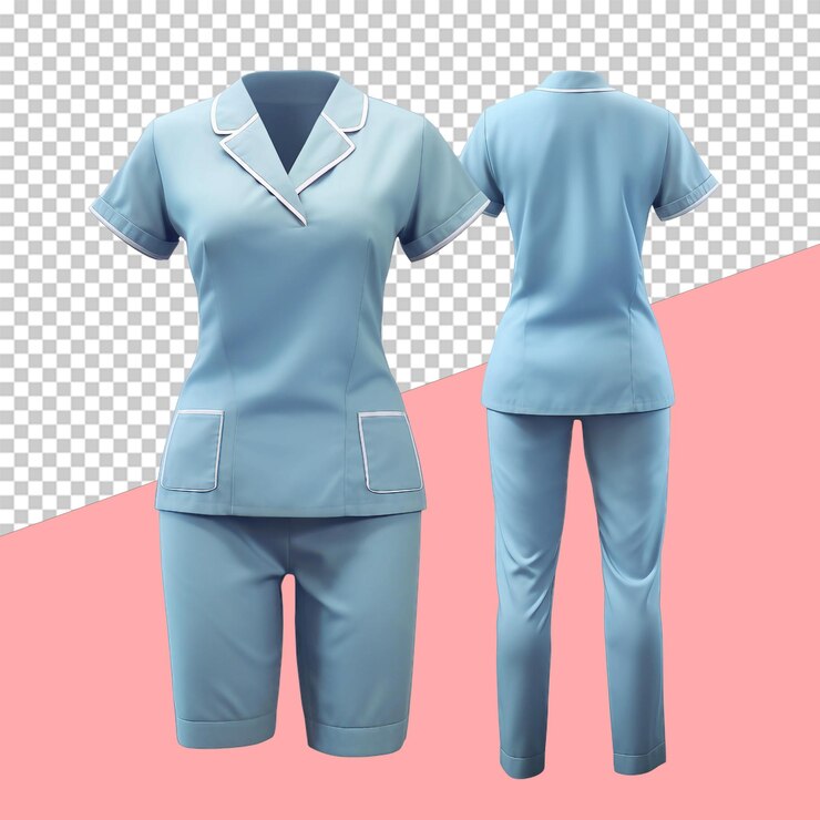 PSD enfermera uniforme objeto aislado fondo transparente
