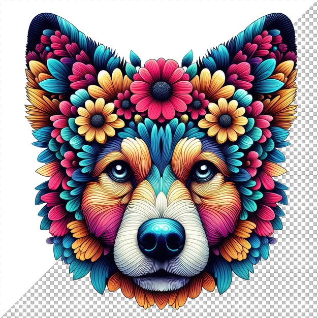 PSD enfrentando as cores frontal animal vector delight