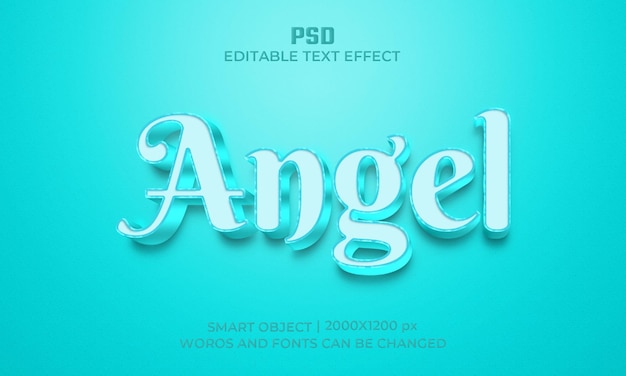 Engel 3d Photoshop editierbarer Texteffekt mit Hintergrund