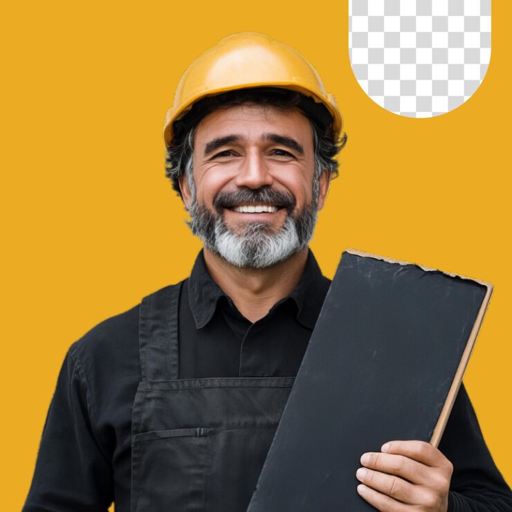 PSD engenheiro de construção ou engenheiro de visão isolado com fundo transparente