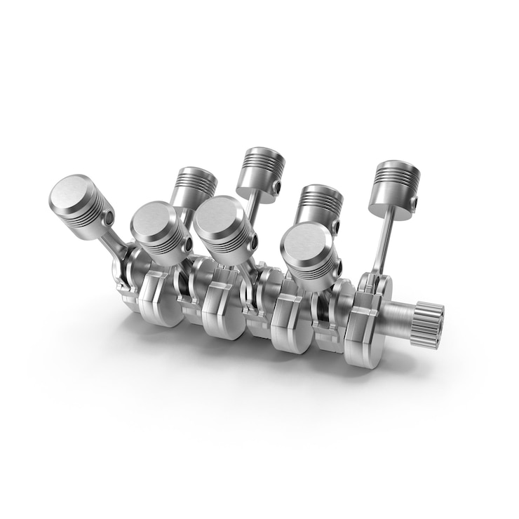 PSD engine pistons and crankshaft