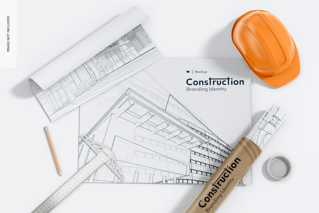 Engineer Supplies Mockup Ansicht von oben