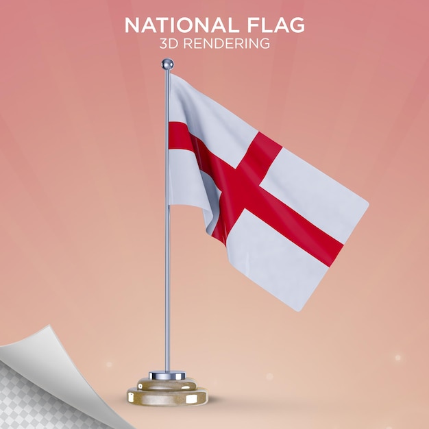 PSD england-flagge weht im 3d-stil premium psd