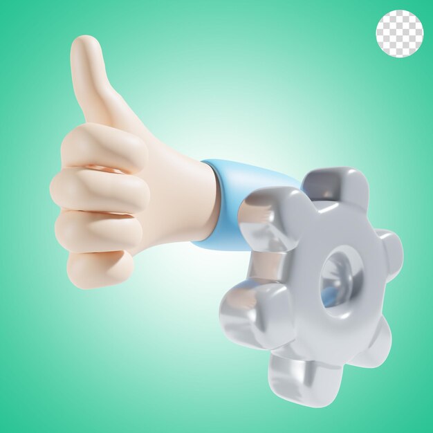 y el engranaje de mano ilustración 3d