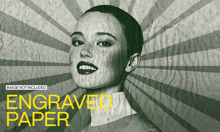 PSD engraved paper photo effect