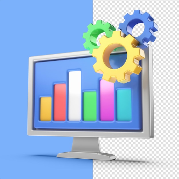 ENGRENAGENS 3D DE ANÁLISE DE CRESCIMENTO DE COMPUTADOR