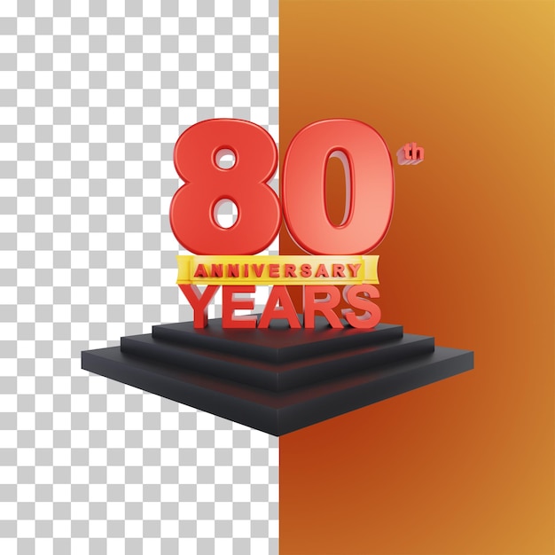 PSD enhorabuena ochenta aniversario representación 3d