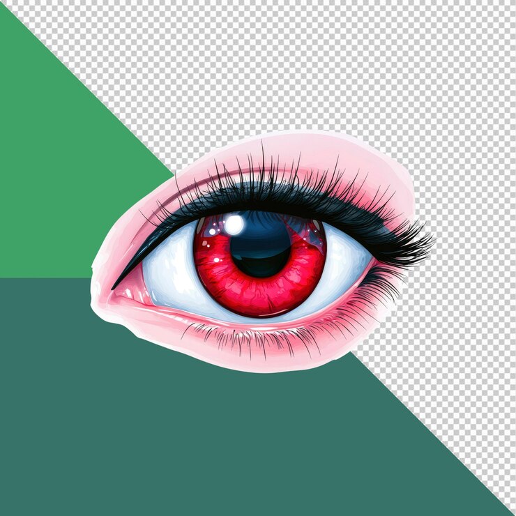 PSD el enigmático ojo rojo una ilustración digital de primer plano