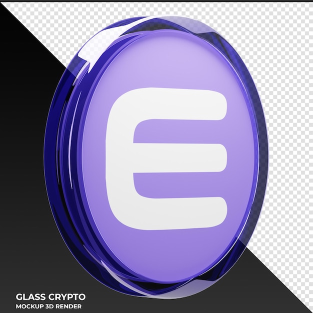 PSD enjin coin enj verre crypto coin illustration 3d