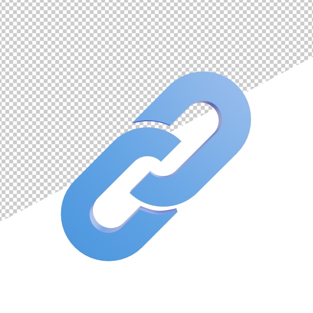 PSD enlace sitio web signo símbolo vista frontal 3d ilustración renderizado icono fondo transparente