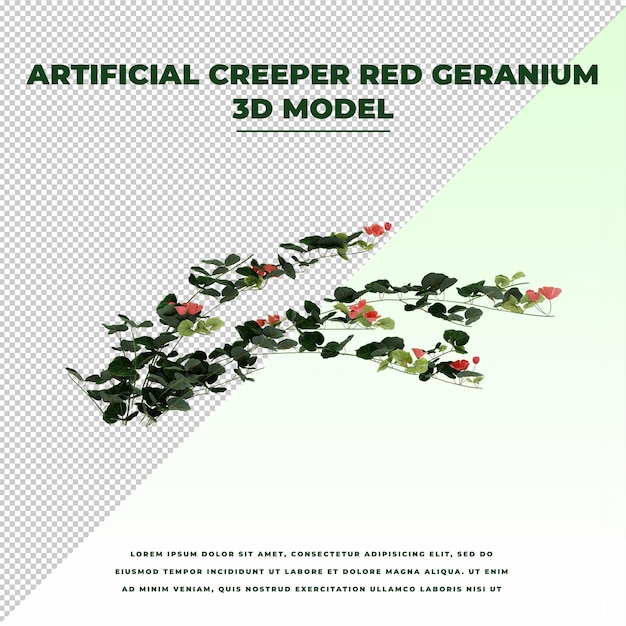 Enredadera artificial Geranio rojo