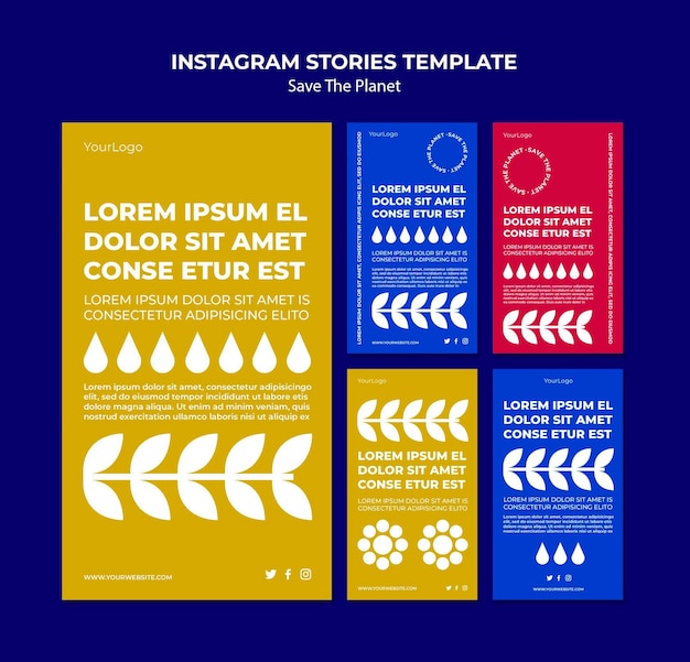 Enregistrer Le Modèle D'histoires Instagram De Planète