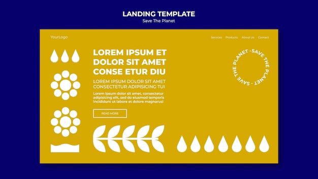 Enregistrer le modèle de page de destination de la planète