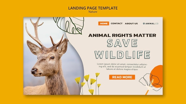 Enregistrer la page de destination des animaux