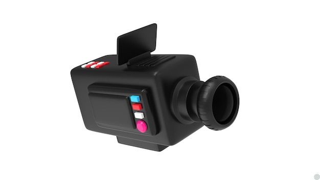 PSD enregistreur de film 3d caméra vidéo pour film ou streaming de cinéma en direct illustration d'icône isolée