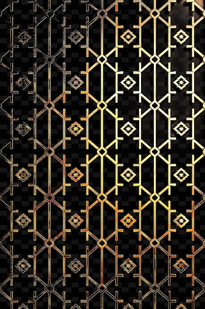 Enrejado de celosía Arte de píxeles orientales con líneas delicadas en textura creativa Diseños de artículos de neón Y2K