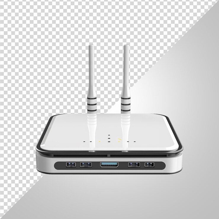 PSD enrutador inalámbrico blanco con dos antenas png