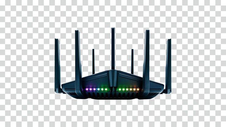 PSD un enrutador de internet mordern aislado en un fondo transparente