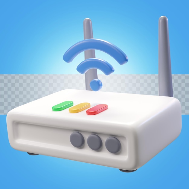 Enrutador wifi de ilustración 3d