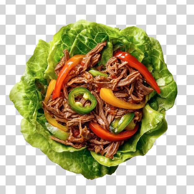 una ensalada de carne de res y pimientos con pimientos y pimientos