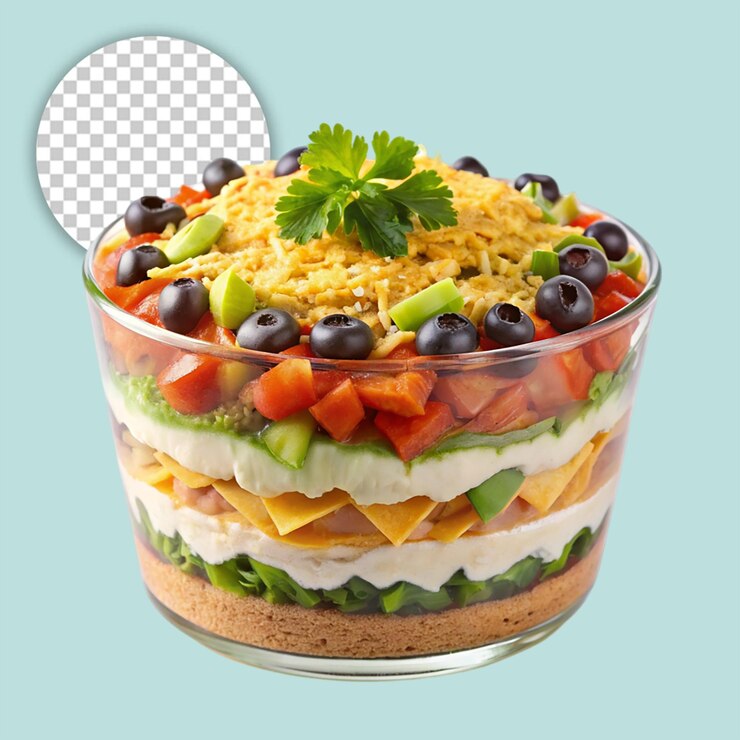 PSD ensalada saludable con pollo y verduras sobre un fondo transparente